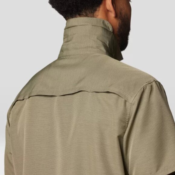 Mountain Hardwear Men's Canyon Short Sleeve Button Down Shirt 2XT Tall Green - Picture 12 of 14